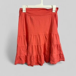 Fresh Produce Coral pink tiered swing skirt size Small USA flirty girly chic